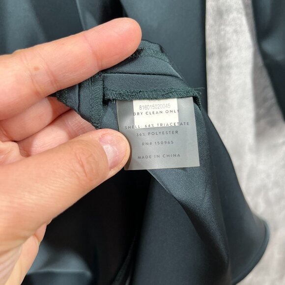 AYR Coat Jacket Womens Size Small Dark Green Satin Pockets - Picture 6 of 9